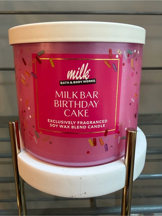 Bath & Body Works Other - Bath & Body Works Milk Bar Birthday Cake Scented 3 Wick Candle - Pink NWT
